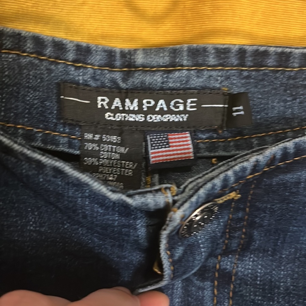 Retro Y2K Rampage Beaded Low Rise Flare Jeans EEUC Size 11 - Picture 4 of 6